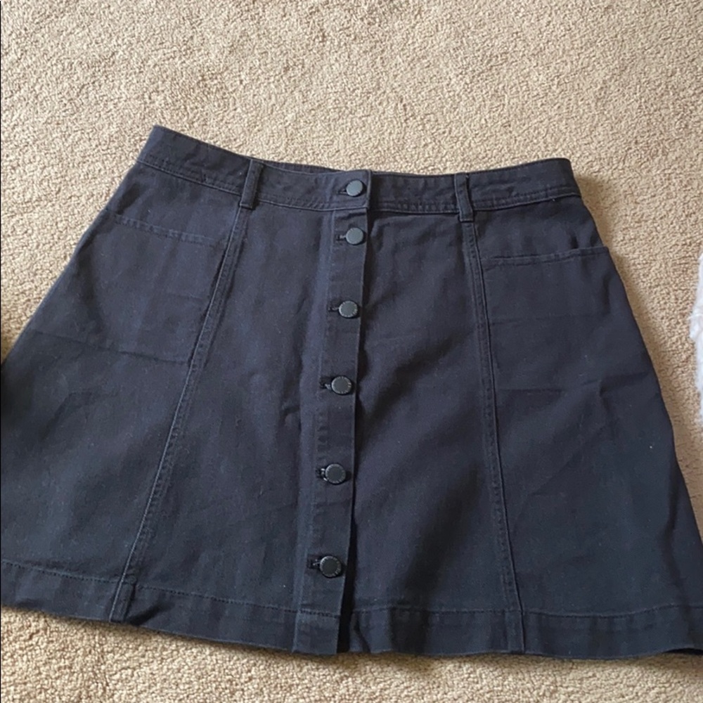 Black button down skirt